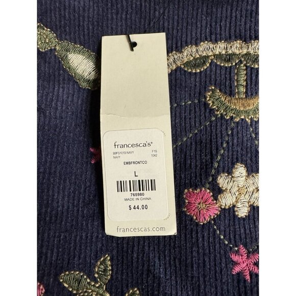 Harper Heritage Embroidered Navy Corduroy Skirt NWT Size Large - Picture 5 of 5